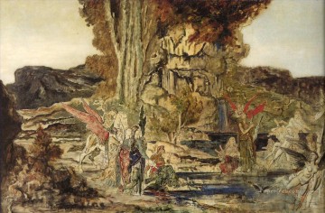  Symbolism Oil Painting - the pierides Symbolism biblical mythological Gustave Moreau